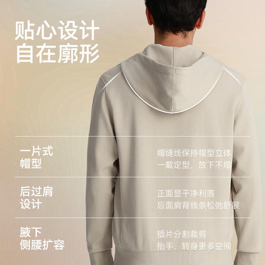 针织远红外谷波肌理拉链帽衫外套-LH01-04 商品图5