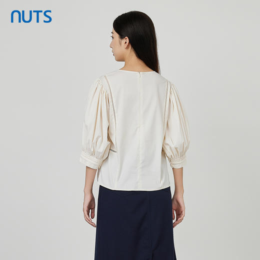 NUTS商场同款夏款时尚圆领气质宽松中袖套头衫女231012190B 商品图4