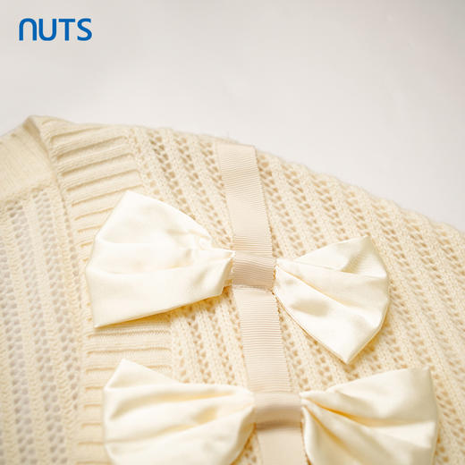 NUTS商场同款春秋季杏色甜美气质V领开衫毛织短外套女333052196 商品图2