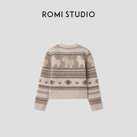 ROMI STUDIO“旷野之驹”天然牦牛绒混纺费尔岛套头毛衣RWCWSJ5751 商品图1