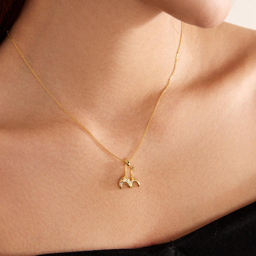 Manreya玛芮雅逐光鹿影长颈鹿吊坠锁骨链女可爱小鹿锁骨链 商品图2