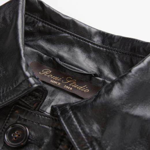 ROMI STUDIO“棕标甄选”英国进口羊皮革细腻肌理短皮衣RWCWWG5702  商品图2