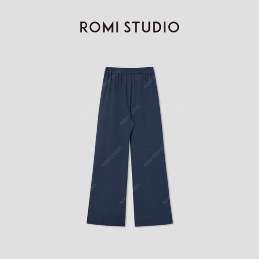 ROMI STUDIO“复古简约”苎麻混纺高腰双褶阔腿休闲裤RWCSXD2929 商品图1