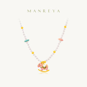 Manreya玛芮雅时光木马贝珠项链锁骨链女旋转木马珍珠项链