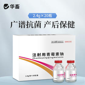 【社群专享】华畜兽药 400万注射用青霉素钠2.4g*20支 抗菌消炎 广谱药