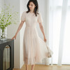 米思阳2025夏季新款优雅气质短袖连衣裙时尚褶皱泡泡袖仙女裙1643 商品缩略图1