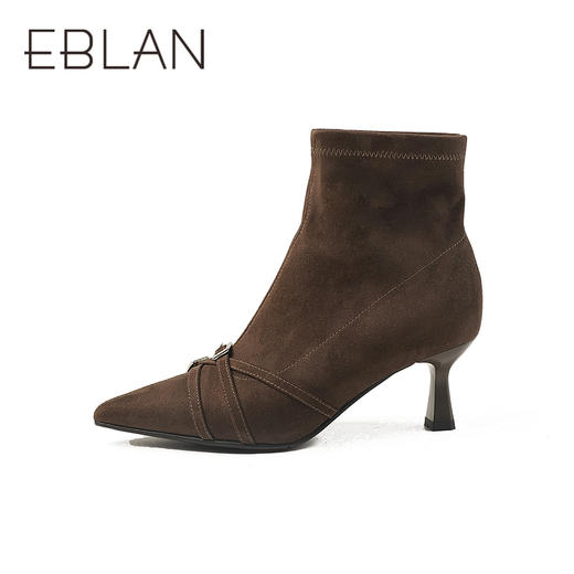 伊伴冬季百搭纯色弹力瘦瘦靴女鞋B25571106 商品图1