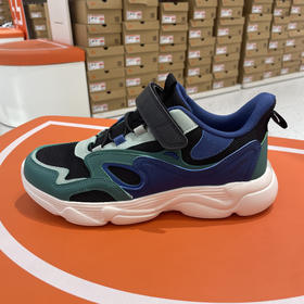 安踏儿童运动鞋2025夏男大童休闲鞋透气舒适魔术贴跑鞋312528830R