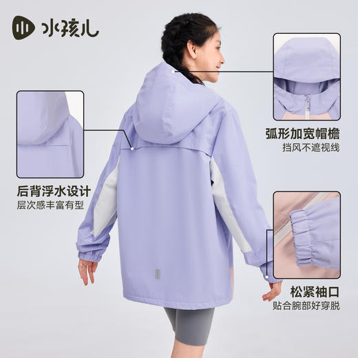 水孩儿童装儿童外套薄绒2025秋季新品中大童防泼水风衣男女童上衣 商品图3