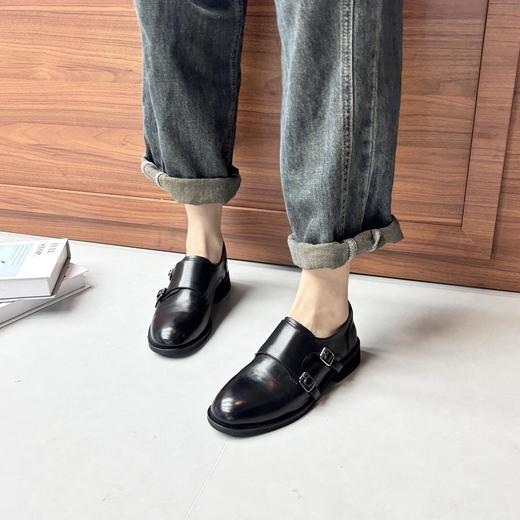 CHURCH'S Lorar小牛皮 圆头双扣僧侣鞋 正装皮鞋女款 黑色 >（ZX*LB） 商品图4
