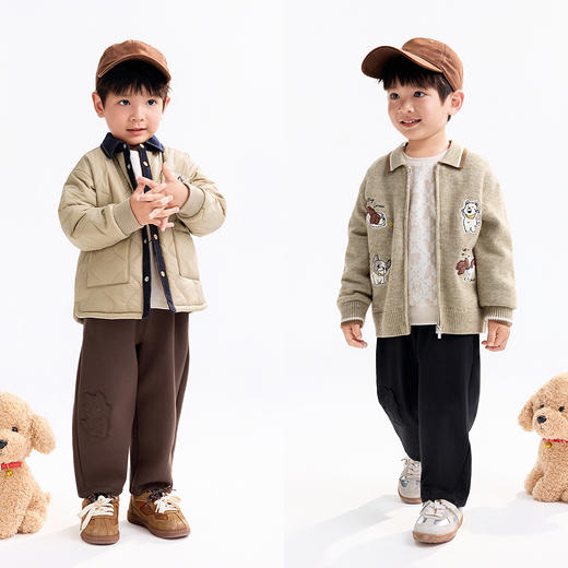 【实体店同款】男童全腰针织长裤秋季新款安奈儿童装XB536129 商品图3