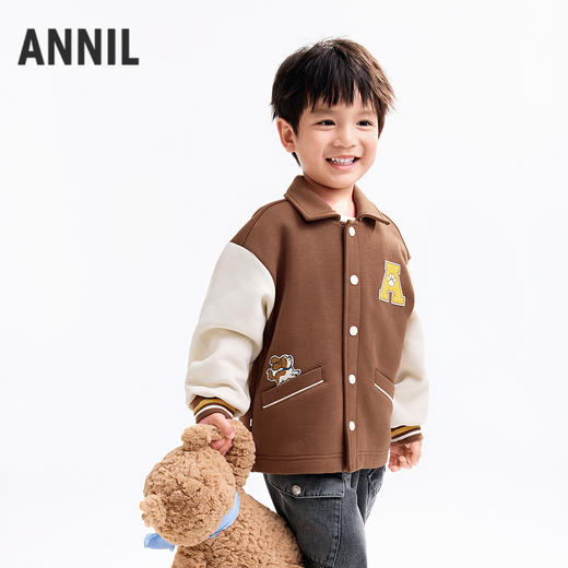 【实体店同款】男童翻领针织外套秋季新款安奈儿童装XB535174 商品图2