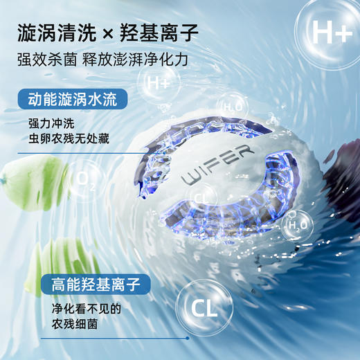 【3分钟吃得更安心🍎】全自动旋转果蔬净化器 ，清洗水果肉类多功能无线消毒洗菜机，全自动果蔬净化器🔥农残细菌无处藏，肉类海鲜也能轻松消毒！0耗材0污染，厨房必备神器💡 商品图1