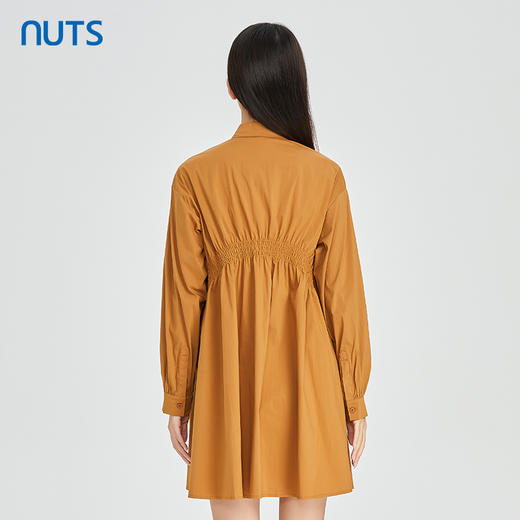 NUTS商场同款春秋季纯色简约气质休闲宽松长袖连衣裙女316103077B 商品图4