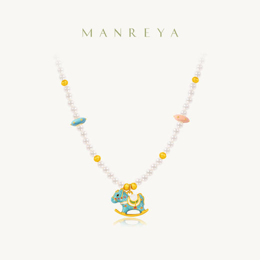 Manreya玛芮雅时光木马贝珠项链锁骨链女旋转木马珍珠项链 商品图9