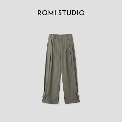 ROMI STUDIO“复古日式”日本进口面料弧形微锥感工装裤RWCAX85295 商品图0