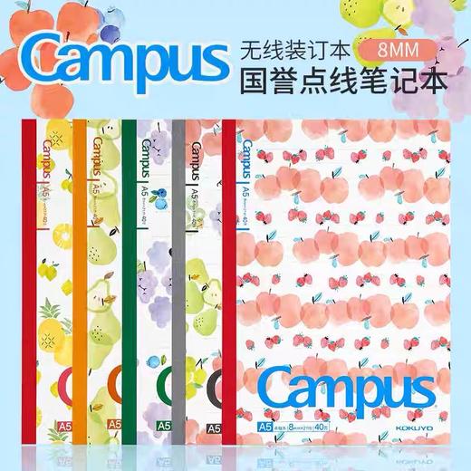 日本KOKUYO国誉水果笔记本Campus无线装订本B5记事本点线A5软面抄胶装本随机1本 商品图0