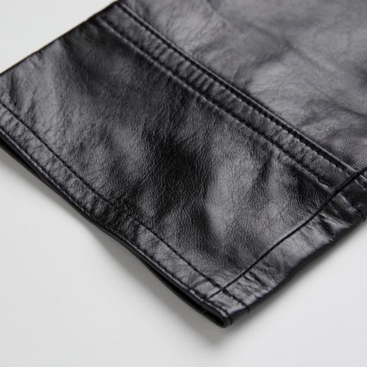 ROMI STUDIO“棕标甄选”英国进口羊皮革细腻肌理短皮衣RWCWWG5702  商品图3