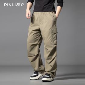 PINLI品立2025秋季新款男士户外多袋工装裤潮流百搭直筒休闲长裤GD253117020