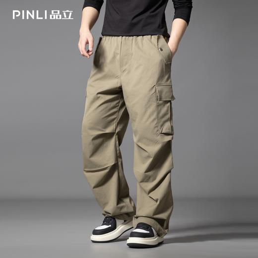 PINLI品立2025秋季新款男士户外多袋工装裤潮流百搭直筒休闲长裤GD253117020 商品图0