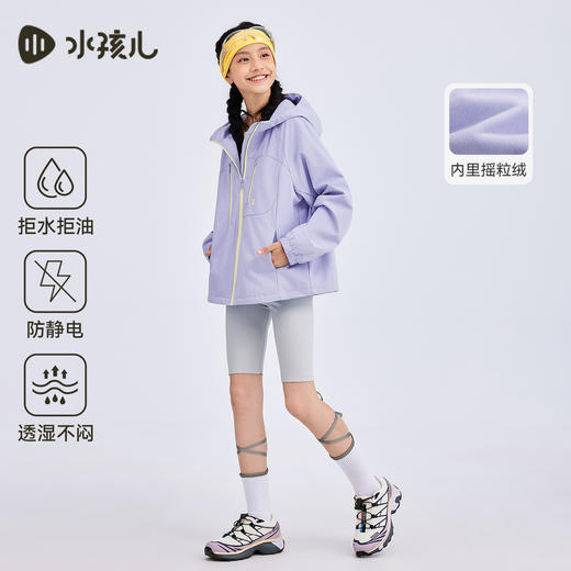 【抗静电】水孩儿童装女童外套厚2025秋季新品中大童三防加绒风衣 商品图1