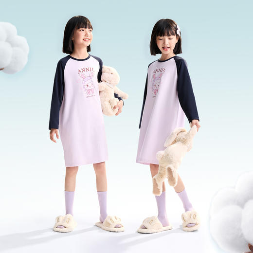 女童长袖睡裙秋季新款安奈儿童装JG537545 商品图2