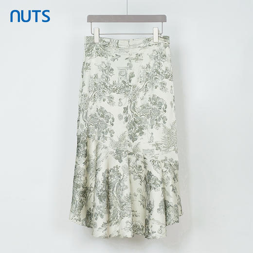 NUTS商场同款春秋季中国风水墨画高腰气质时尚半身长裙女333061207 商品图1