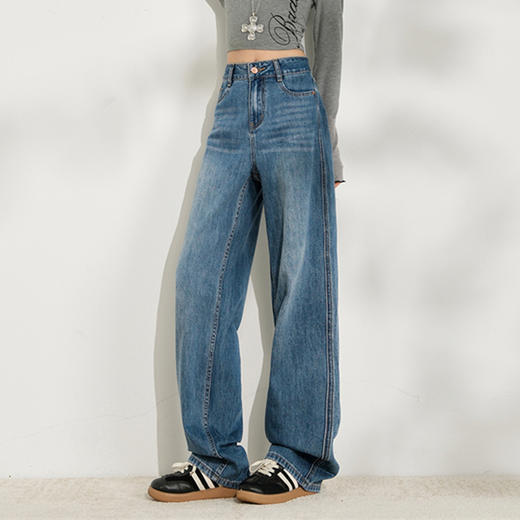 馥迦时髦百搭窄版牛仔裤 商品图1