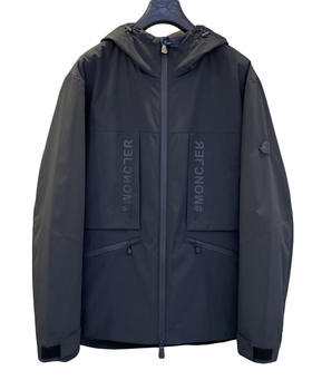 中性款logo印花薄棉服连帽外套018