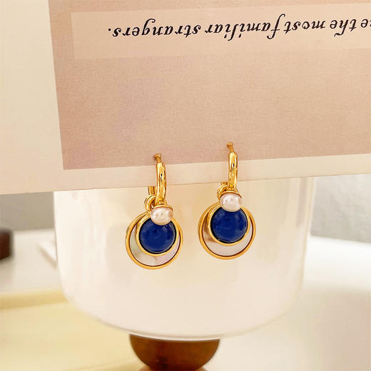 【预售3天】原创法式复古天然贝壳耳环高级感时尚简约小众轻奢气质耳扣耳饰DMS-00510 商品图1