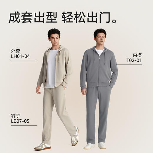 针织远红外谷波肌理拉链帽衫外套-LH01-04 商品图8