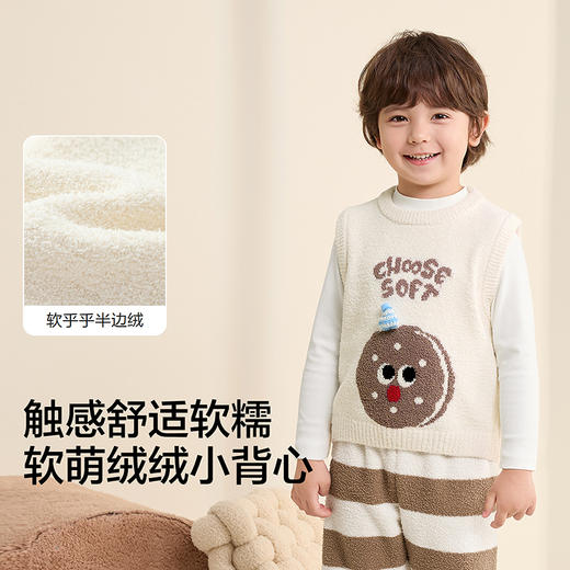 巴拉巴拉balaOne童装儿童马甲2025冬季新款半边绒内搭保暖小背心 商品图3