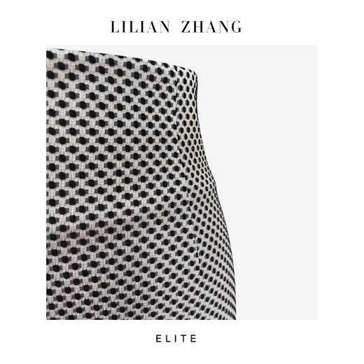 E-“定制”—静奢风 ——都市摩登——白底黑点织锦纹包臀中长裙 2503003 商品图2