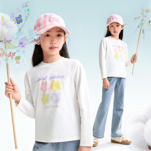 女童圆领长袖针织衫秋季新款安奈儿童装EG531523 商品图2