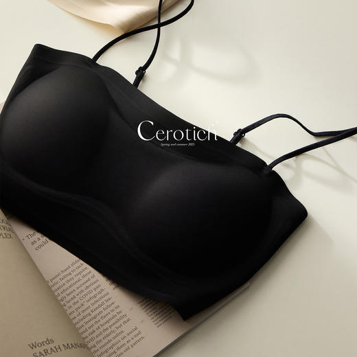 Cerotich小冰杯一字款超薄无尺码抹胸内衣女无钢圈果冻软支撑文胸 商品图3