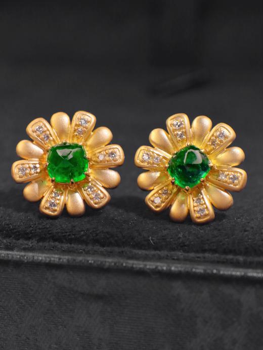 1.2ct糖塔祖母绿耳钉 商品图1