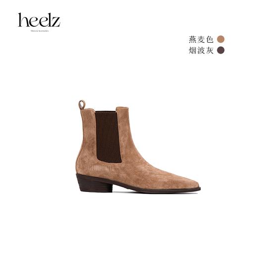 heelz设计师手工鞋履 ｜自在方头牛翻毛皮 切尔西靴 3.5 公分 商品图3
