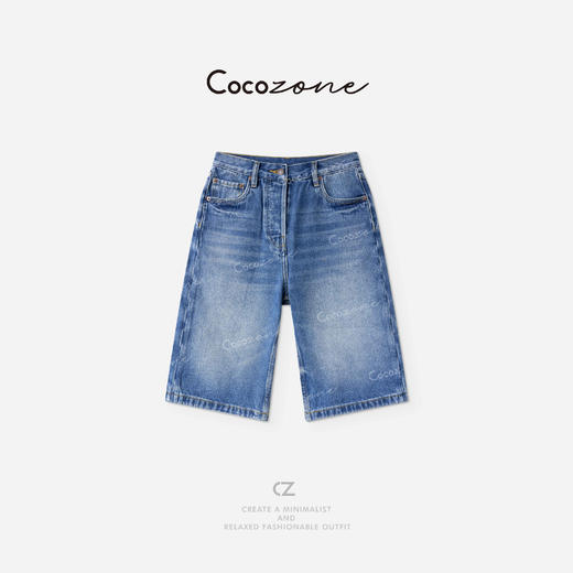 COCO ZONE 刘一一“不费力中裤”100棉扎花洗水牛仔裤 CD2A1729 商品图0