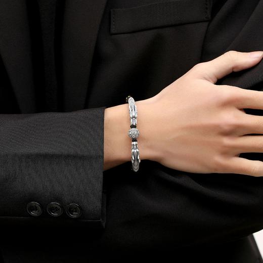 Winy 999足银双龙戏珠手链配证书送男友生日节日礼物 商品图1