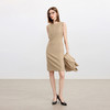IWY/卡其色修身连衣裙女高端羊毛西装裙中长款秋冬内搭职业装Q1442 商品缩略图2