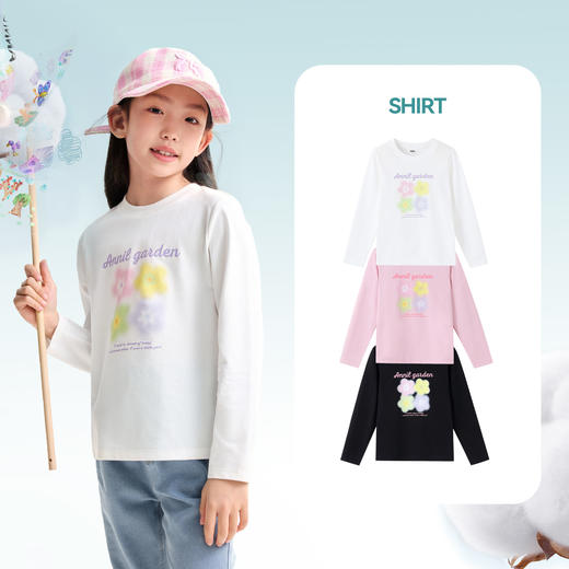 女童圆领长袖针织衫秋季新款安奈儿童装EG531523 商品图1