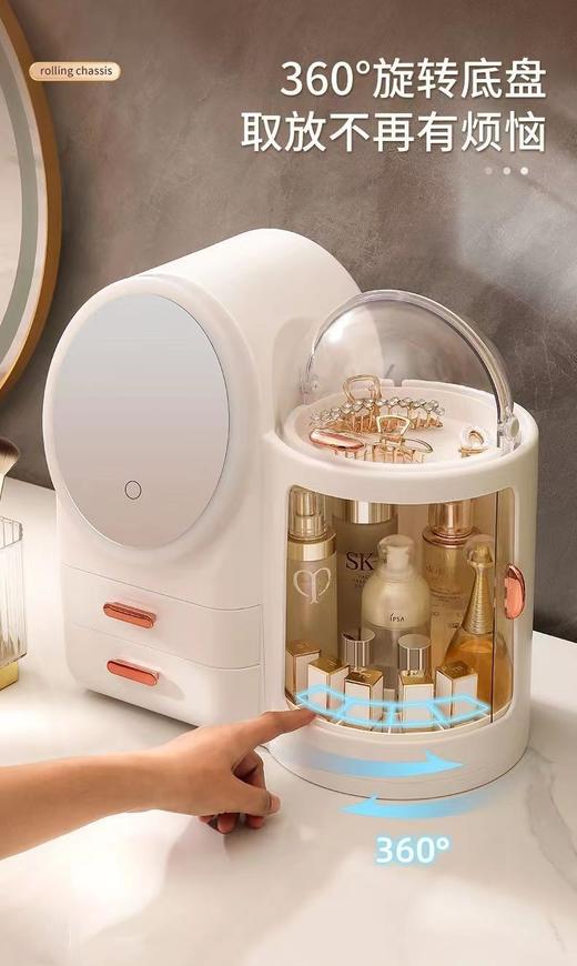 化妆品收纳盒梳妆台带LED灯一体箱高级感抽屉大容量护肤品置物架 商品图5