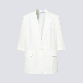 【商场同款】诗凡黎白色翻领西装2025夏新款职业外套女3G4110311