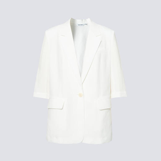 【商场同款】诗凡黎白色翻领西装2025夏新款职业外套女3G4110311 商品图0