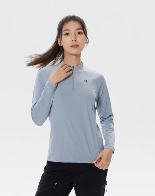 点此购买 可隆春秋季女款户外运动上衣露营半拉链长袖拉绒打底衫 qk 326861 商品图7