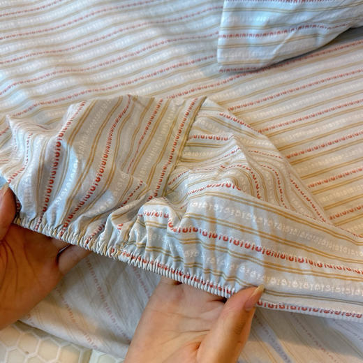 优选丨抢‼️39.9起/床初秋必备韩国🇰🇷出口轻氧水洗色织棉床笠床罩✨360°全包围设计小清新贝 商品图5