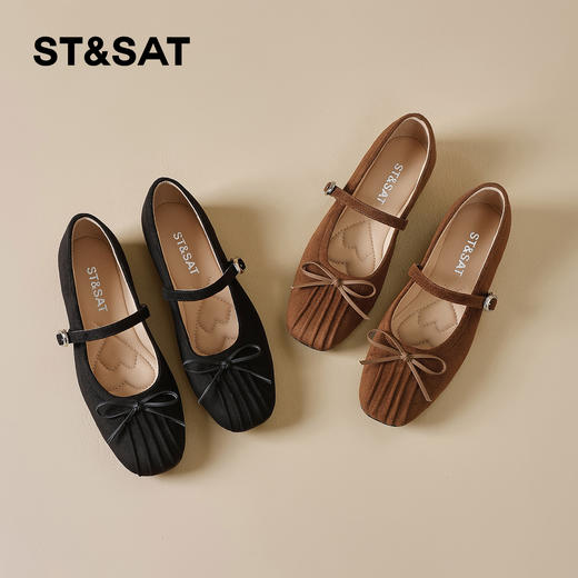 星期六气质甜美蝴蝶结平底玛丽珍SSD3111T0Y 商品图8