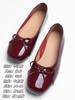 大码女鞋💥36-43码！【加宽加肥  酒红色平底单鞋】法式小香风真皮单鞋，鞋面羊漆皮，内里猪皮，鞋垫羊皮，鞋底牛筋底，方圆头，跟高一厘米，15天左右发货！ 商品缩略图2