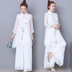 A5842 2025夏中式汉服改良禅意女装茶艺服两件套禅舞服女