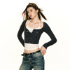 Ariseism 美式复古辣妹修身假两件针织长袖t恤女秋内搭上衣打底衫 商品缩略图1